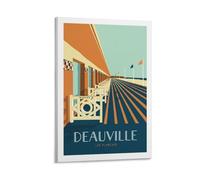 YQCQCS Poster vintage DEAUVILLE Les Planches Marcel sur toile pour décoration murale