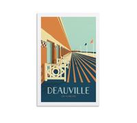YQCQCS Poster vintage DEAUVILLE Les Planches Marcel sur toile pour décoration murale