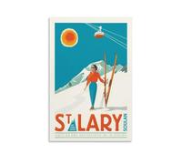 YQCQCS Poster vintage France Saint-Lary-Soulan de voyage sur toile - Art sur toile - Décoration murale - Affiches décoratives