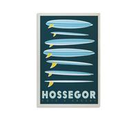 YQCQCS Poster vintage Hossegor de voyage en France, planche de surf, art sur toile, décoration murale, affiches décoratives