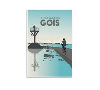 YQCQCS Poster vintage Passage Du Gois Noirmoutier sur toile pour décoration murale