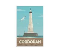 YQCQCS Poster vintage sur toile représentant le phare de Cordouan de France - Décoration murale
