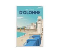 YQCQCS Poster vintage sur toile représentant les sables d'Olonne France - Décoration murale