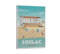 YQCQCS Soulac-sur-Mer Poster vintage sur toile Motif plage France