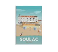 YQCQCS Soulac-sur-Mer Poster vintage sur toile Motif plage France
