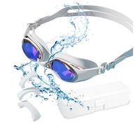 Yqhugbc Lunette Piscine, Lunettes de Natation Anti-Buée, Lunettes de Natation, Lunette Piscine Adulte, Lunette Piscine Enfant, Protection UV, 3 Ponts de Nez Interchangeables, Adultes et Unisexe