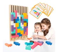 Yqhugbc Puzzle en Bois, Jeux Montessori 3 4 5 6 Ans, Puzzle 3D en Bois Tetris, Intelligence Jigsaw Casse-Tête, Cerveau Jouet, Coloré Blocs Géométriques Tetris,Cadeaux Éducatifs pour Enfants