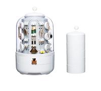 YQHWLKJ 360 ° boîte à bijoux rotative boîte de rangement cosmétique boucle d'oreille collier affichage maquillage organisateur de bureau