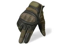 YQHWLKJ Hommes PU Cuir Tactique Gants Écran Tactile Coque Rigide Doigt Complet Gants De Cyclisme Mitaines-Vert,L