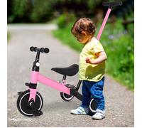 YQINGMAOY - VÉLO À PÉDALES CONVERTIBLE POUR ENFANTS - TRANSFORMABLE - STABLE - 42*60*82-90 CM - ROSE
