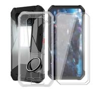 YQINHHME Coque pour 8849 Tank 4 Pro (6.73") avec 2 X Verre Trempé + Rotation 360 Degrés Anneau Support, Ultra-Mince Transparent Antichoc Silicone Souple TPU Housse Etui pour 8849 Tank 4 Pro
