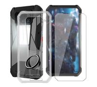 YQINHHME Coque pour 8849 Tank 4 Pro (6.73") avec Verre Trempé + Rotation 360 Degrés Anneau Support, Ultra-Mince Transparent Antichoc Silicone Souple TPU Housse Etui pour 8849 Tank 4 Pro
