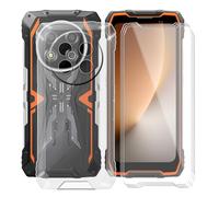 YQINHHME Coque pour Blackview Rock 2 (6.67 ") avec 3 X Verre Trempé Protecteur D'écran, Transparent Antichoc Case TPU Bumper Souple Silicone Housse Etui pour Blackview Rock 2 - Clear
