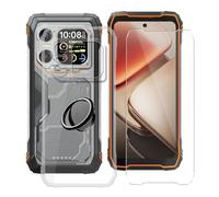 YQINHHME Coque pour Blackview Xplore X1 (6.78") avec Verre Trempé + Rotation 360 Degrés Anneau Support, Ultra-Mince Transparent Antichoc Silicone Souple TPU Housse Etui pour Blackview Xplore X1