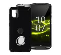 YQINHHME Coque pour Crosscall Core-M6 (5.99 ") avec Rotation 360 Degrés Anneau Support, Ultra-Mince Anti-Rayures de TPU Bumper Silicone Souple Noir Housse Etui pour Crosscall Core-M6