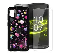 YQINHHME Coque pour Crosscall Core-M6 (5.99 Pouces) + Verre trempé Protection Décran, Ultra Fin Antichoc Noir Housse Etui Souple Silicone TPU Bumper Case pour Crosscall Core-M6 - Ballon