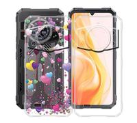 YQINHHME Coque pour Cubot Kingkong 11 (6.72 "), 2 Pièces Ultra-Mince Anti-Rayures Cover Souple TPU Bumper Silicone Housse Etui pour Cubot Kingkong 11 - Clear + Ballon Rose