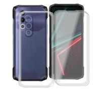 YQINHHME Coque pour Doogee Blade 20 Turbo (6.60 ") avec 4 X Verre Trempé Protecteur D'écran, Transparent Antichoc Case TPU Bumper Souple Silicone Housse Etui pour Doogee Blade 20 Turbo - Clear