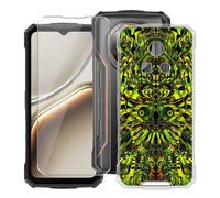 YQINHHME Coque pour Doogee Fire 5 Ultra (6.60") avec Verre Trempé Protecteur D'écran, Transparent Antichoc et Anti-Rayures Case Souple TPU Housse Etui pour Doogee Fire 5 Ultra - Goblin Vert
