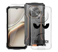 YQINHHME Coque pour Doogee Fire 7 (6.60") avec Verre Trempé Protecteur D'écran, Transparent Antichoc et Anti-Rayures Case Souple Silicone TPU Housse Etui pour Doogee Fire 7 - DUO5