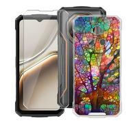 YQINHHME Coque pour Doogee Fire 7 (6.60") avec Verre Trempé Protecteur D'écran, Transparent Antichoc et Anti-Rayures Case Souple Silicone TPU Housse Etui pour Doogee Fire 7 - WMB74