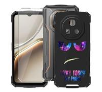YQINHHME Coque pour Doogee Fire 7 (6.60 Pouces) + Verre trempé Protection Décran, Ultra Fin Antichoc Noir Housse Etui Souple Silicone TPU Bumper Case pour Doogee Fire 7 - DUO4