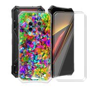 YQINHHME Coque pour Doogee S300 Plus (6.78 ") avec 2 X Verre Trempé Protecteur D'écran, Transparent Antichoc Case TPU Bumper Souple Silicone Housse Etui pour Doogee S300 Plus - Coloré