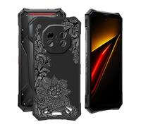 YQINHHME Coque pour DOOGEE S300 Pro 5G (6.78"), Anti-Choc et Anti-Rayures Etui de Protection Ultra-Fin Noir Souple Silicone TPU Bumper Housse Case pour DOOGEE S300 Pro 5G - Rose Noire