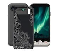 YQINHHME Coque pour Doro Aurora A10 (4.50"), Anti-Choc et Anti-Rayures Etui de Protection Ultra-Fin Noir Souple Silicone TPU Bumper Housse Case pour Doro Aurora A10 - Rose Noire