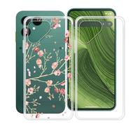 YQINHHME Coque pour Fairphone 6 (6.31 "), 2 Pièces Ultra-Mince Anti-Rayures Cover Souple TPU Bumper Silicone Housse Etui pour Fairphone 6 - Clear + Camélia