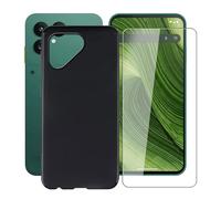 YQINHHME Coque pour Fairphone 6 (6.31 Pouces) + Verre trempé Protection Décran, Ultra Fin Antichoc Noir Housse Etui Souple Silicone TPU Bumper Case pour Fairphone 6 - Noir