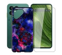 YQINHHME Coque pour Fairphone Gen 6 (6.31 Pouces) + Verre trempé Protection Décran, Ultra Fin Antichoc Noir Housse Etui Souple Silicone TPU Bumper Case pour Fairphone Gen 6 - Nuage de Roses