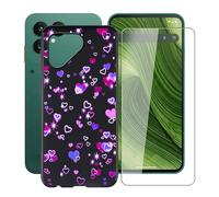 YQINHHME Coque pour Fairphone Gen 6 (6.31 Pouces) + Verre trempé Protection Décran, Ultra Fin Antichoc Noir Housse Etui Souple Silicone TPU Bumper Case pour Fairphone Gen 6 - Bulles d'amour