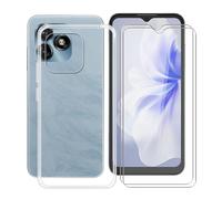 YQINHHME Coque pour Hotwav Note 15 (6.60 ") avec 2 X Verre Trempé Protecteur D'écran, Transparent Antichoc Case TPU Bumper Souple Silicone Housse Etui pour Hotwav Note 15 - Transparent