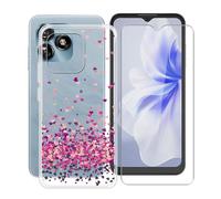 YQINHHME Coque pour Hotwav Note 15 (6.60") avec Verre Trempé Protecteur D'écran, Transparent Antichoc et Anti-Rayures Case Souple Silicone TPU Housse Etui pour Hotwav Note 15 - Coeur Rouge