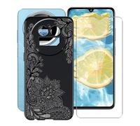 YQINHHME Coque pour IIIF150 Action A5 Pro (6.88 Pouces) + Verre trempé Protection Décran, Ultra Fin Antichoc Noir Housse Etui Souple TPU Bumper Case pour IIIF150 Action A5 Pro - Rose Noire