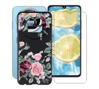YQINHHME Coque pour IIIF150 Action A5 Pro (6.88 Pouces) + Verre trempé Protection Décran, Ultra Fin Antichoc Noir Housse Etui Souple TPU Bumper Case pour IIIF150 Action A5 Pro - Rose Rouge