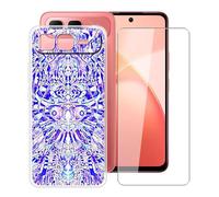 YQINHHME Coque pour Infinix Smart 10 Plus (6.67") avec Verre Trempé Protecteur D'écran, Transparent Antichoc et Anti-Rayures Case Souple TPU Housse Etui pour Infinix Smart 10 Plus - Image Miroir
