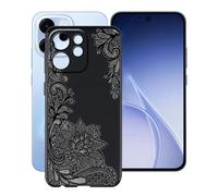 YQINHHME Coque pour Oppo Reno15 FS (6.57"), Anti-Choc et Anti-Rayures Etui de Protection Ultra-Fin Noir Souple Silicone TPU Bumper Housse Case pour Oppo Reno15 FS - Rose Noire