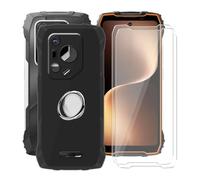 YQINHHME Coque pour Oscal Pilot 3 (6.78") avec 2 X Verre Trempé + Rotation 360 Degrés Anneau Support, Ultra-Mince Noir Antichoc Silicone Souple TPU Housse Etui pour Oscal Pilot 3