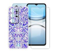 YQINHHME Coque pour Oukitel C1 Plus (6.52") avec Verre Trempé Protecteur D'écran, Transparent Antichoc et Anti-Rayures Case Souple Silicone TPU Housse Etui pour Oukitel C1 Plus - Image Miroir