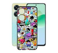 YQINHHME Coque pour Oukitel C58 Pro (6.70"), Anti-Choc et Anti-Rayures Etui de Protection Ultra-Fin Noir Souple Silicone TPU Bumper Housse Case pour Oukitel C58 Pro - Graffitis