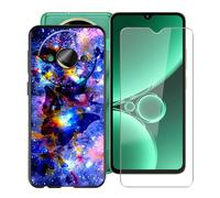 YQINHHME Coque pour Oukitel C59 Pro (6.88 Pouces) + Verre trempé Protection Décran, Ultra Fin Antichoc Noir Housse Etui Souple Silicone TPU Bumper Case pour Oukitel C59 Pro - XT146