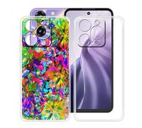 YQINHHME Coque pour Oukitel C69 (7.20 "), 2 Pièces Ultra-Mince Anti-Rayures Cover Souple TPU Bumper Silicone Housse Etui pour Oukitel C69 - Clear + Coloré