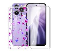 YQINHHME Coque pour Oukitel C69 (7.20 ") avec 2 X Verre Trempé Protecteur D'écran, Transparent Antichoc Case TPU Bumper Souple Silicone Housse Etui pour Oukitel C69 - Bulle d'amour