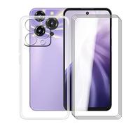YQINHHME Coque pour Oukitel C69 (7.20 ") avec 4 X Verre Trempé Protecteur D'écran, Transparent Antichoc Case TPU Bumper Souple Silicone Housse Etui pour Oukitel C69 - Clear