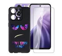 YQINHHME Coque pour Oukitel C69 (7.20 Pouces) + Verre trempé Protection Décran, Ultra Fin Antichoc Noir Housse Etui Souple Silicone TPU Bumper Case pour Oukitel C69 - DUO4