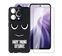 YQINHHME Coque pour Oukitel C69 (7.20 Pouces) + Verre trempé Protection Décran, Ultra Fin Antichoc Noir Housse Etui Souple Silicone TPU Bumper Case pour Oukitel C69 - DUO6