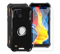 YQINHHME Coque pour Oukitel G2 (6.0") avec Verre Trempé + Rotation 360 Degrés Anneau Support, Ultra-Mince Noir Antichoc Silicone Souple TPU Housse Etui pour Oukitel G2
