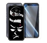 YQINHHME Coque pour Oukitel WP35 Pro (6.60 Pouces) + Verre trempé Protection Décran, Ultra Fin Antichoc Noir Housse Etui Souple Silicone TPU Bumper Case pour Oukitel WP35 Pro - Ne touchez Pas